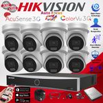 HIKVISION 4MP ColorVu Hybrid Light CCTV System PoE NVR AcuSense 2-Way Audio IP67