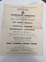 WW2 BBC PROMS PROSPECTUS 1940- SIR HENRY WOOD 46TH SEASON