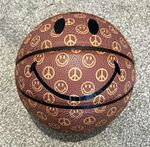 Chinatown Market Smiley & Peace Print Rubber Basketball Size 7 Brown/Black