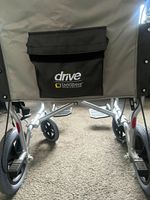 Drive Foldable Adult Transport Wheelchair, 4 Wheels, Grey/Black/Silver pick up o
