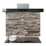 Kitchen Glass Splashback Toughened Tile Cooker ANY SIZE Stone Brick Surface WxH