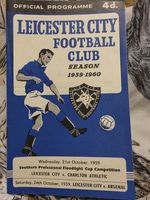 Leicester City V Charlton Athletic 21 Oct 1959 + ArsenalFloodlight Cup - Writing