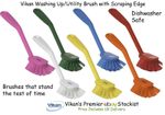 Vikan 4237n Dish Brush Scraper Edge 280mm HACCP Catering Quality 8 Colours