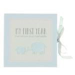Blue Record Memory Book My First Year Keepsake Baby Shower Gift Boy Memories