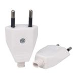2x euro EU Europe DIY travel adapter 2 Pin Male Plug rewireable Type C white pp