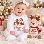 Personalised Baby First Christmas 2026 Gift Set, Penguin Christmas Sleepsuit Bib