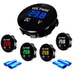 Vehicle Waterproof Voltmeter Round Panel DC 12-48V Digital Battery Voltage Meter