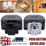 1-5pcs Push Button Latch Lock Camper Van Door Drawer Cabinet Square Catch Knobs