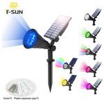 4/7 LED Solar Spot Lights Wall Outdoor Garden Yard Path Lamp Security Waterproof