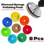 3-8"Diamond Sponge Fiber Polishing Pad Buffing Wheel Sanding Disc for Marble