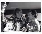 JAMES HUNT & NIKI LAUDA 1976 BRITISH GP BRANDS HATCH PODIUM ORIGINAL LAT PHOTO