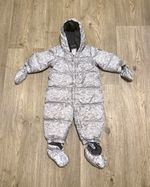 Baby Gap Down Filled Puffer Snowsuit Pramsuit Grey RRP £65