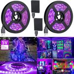 2Pcs UV LED Black Light Ultraviolet Strip USB Battery Bar Club Party Blacklight