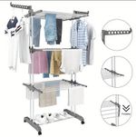 4 Tier Foldable Clothes Airer Rack Indoor Outdoor Dryer Laundry  Dry Rail Hanger