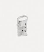 Vivienne Westwood Ring Silver Plated Modular Armour Orb Ring Size Q/8