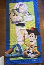 Disney Stores Exclusive Toy Story Beach Towel Featuring Buzz & Woody 100% Cotton
