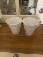 Portmeirion Sophie Conran White Ripple Large Mugs X2.Brand New.