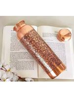 100% Copper Water Bottle 1 Litre Dark Embossed Design, Ayurvedic Health Benefits
