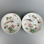A Pair of Antique Chinese Famille Rose Porcelain Saucers Qing Dynasty 16CM WIDE