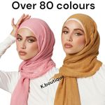 New PREMIUM Quality Crinkle Crimp Plain Maxi Scarf Hijab Shawl Wrap Headscarf UK