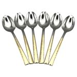 Light Golden Teaspoons Set Tea Spoon Premium Stainless Steel Coffee Cutlery 6