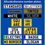 1/24 TH SCALE PERSONALISED NUMBER PLATES FOR  DIORAMA OR MODEL  OTTO SUNSTAR MCG