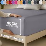 Extra Deep 40CM Fitted Sheet Bed Sheets Single Double King Super King Size UK