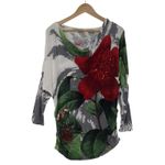 Desigual Womens Jumper Sweater Floral Round Neck Relaxed Fit Knit Oc8 Size XS