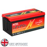 12V 200Ah LiFePO4 Lithium Battery 200A BMS Deep Cycle Solar RV Trolling Motor