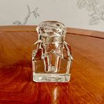 Vintage Cut Glass Inkwell - Square - With Faceted Lid - 6cm