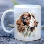 Pet Dog Mug, watercolour English Springer Spaniel - Ideal Gift