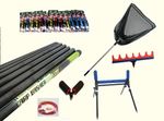Fishing Pole Carp Basher 11 m Take Apart 2 x Rollers  Rigs Net Roost Elastic Kit