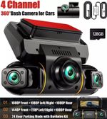 4 Channel Dash Cam 360°View 1080P Car Camera 5G WiFi With Hardwire Kit &128GB UK