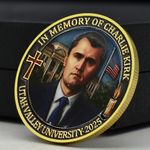Charlie Kirk Memorial 2025 Coin In Memory Utah Valley Golden Commemorative Medal