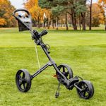 FORZA 3 Wheel Golf Trolley Lightweight Folding Push Cart Adjustable Handle Brake