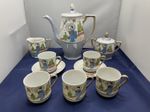 Vintage Japanese porcelain Tea Set With Geisha Design - 10 Piece