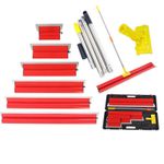 25/40/60/80cm Stainless Steel Drywall Skimming Blades Set w/ Telescopic Pole Kit