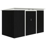 Outsunny 9 x 4FT Metal Garden Storage Shed w/ 2 Door, Dark Grey