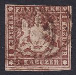 WURTTEMBERG 1857 Arms 1k Pale Brown SG 10 Used (CV £130)