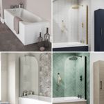 Nuie Barmby Straight Single Ended Bath Tub White Acrylic Round Screen Bathroom