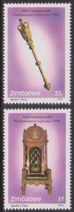 (F350-58) 1990 Zimbabwe set of 2stamps Parliamentary conference (BH)  (BD09)