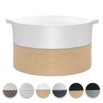 Vinsani Laundry Basket Natural Cotton Hand-Woven Rope Hamper Minimalist Storage