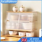 Countertop Storage Organiser Bamboo Spice Rack Seasoning Jar Holder Unit