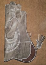 Falconry Glove Triple Skinned Nubuck Leather 13 Inch Long 3 Layer, (Seal Brown)