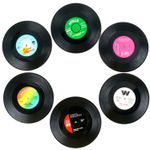 TRIXES Assorted Retro Vinyl Drink Coasters Pack of 6 NEW Drink Coaster x6 Retro