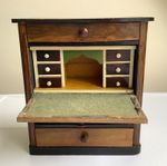 Antique Wooden Apprentice Piece Writing Bureau Cabinet