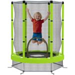 AIYAPLAY 4.6FT Kids Trampoline with Safety Enclosure Net, Green