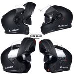 LS2 FF908 STROBE II MODULAR P&J FLIP UP MOTORCYCLE HELMET SCOOTER MATT BLACK
