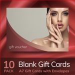 Beauty Salon Blank Gift Vouchers Nail Manicure x10 - A7 inc Silver Envelopes
