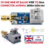1:9 HF BALUN ONE NINE TINY LONG WIRE ANTENNA CONNECTOR RTL-SDR 28DBM 160M-6M UK